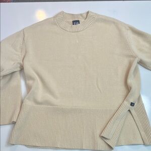 GAP Beige Ribbed Sweater All Cotton Size Large